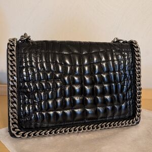 Zara Croc Leather Shoulder Bag